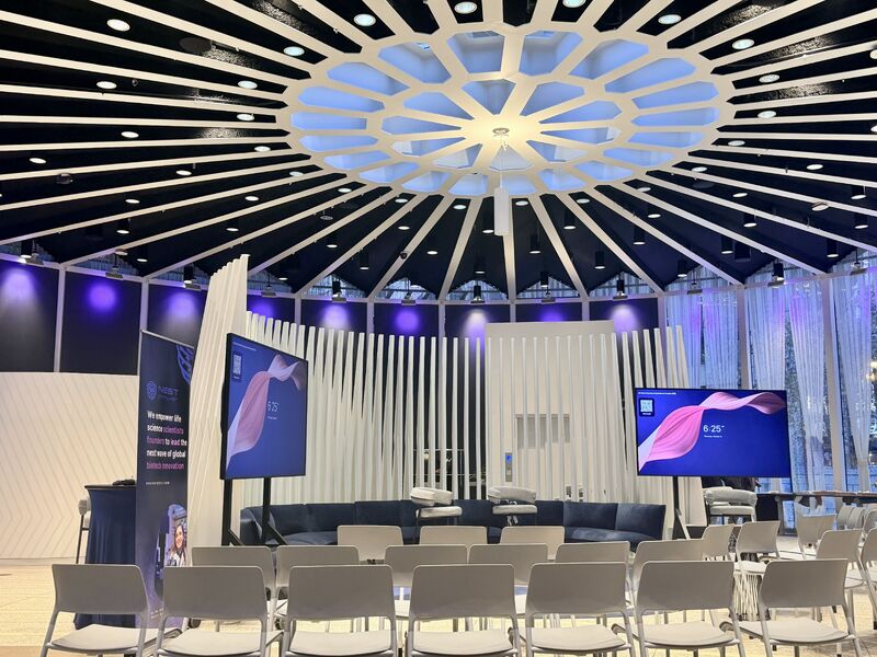 The room at Nest Catalyst before the fireside chat