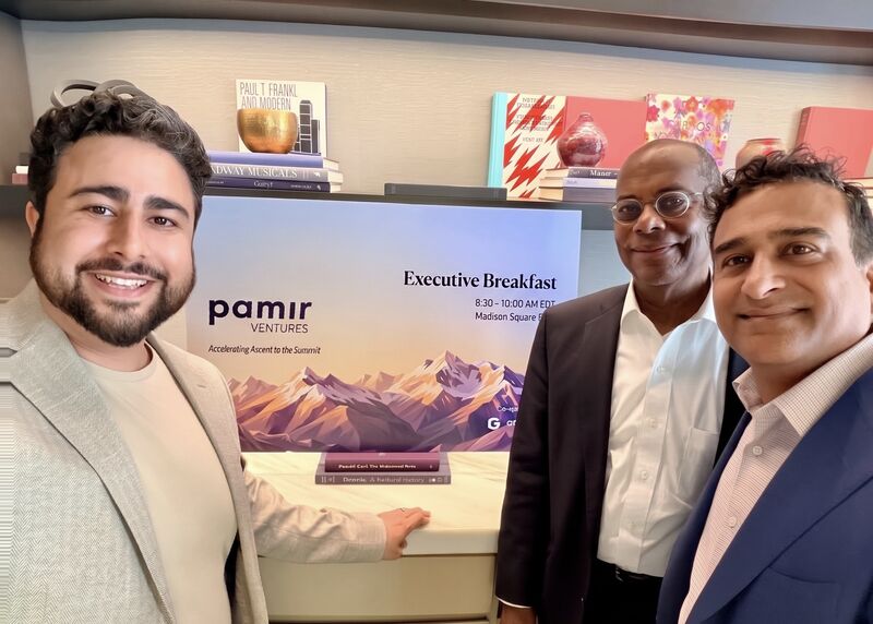 Milad Alucozai with Roger Ferguson and Anand Subramanian at the breakfast