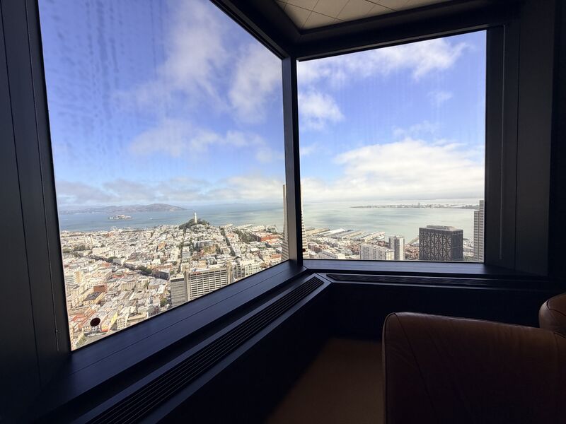 San Francisco and the Bay seen from a high-rise window