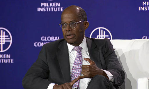 Roger Ferguson speaking at the Milken Institute Global Conference